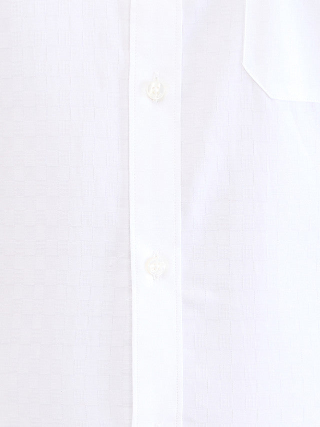 Raymond White Structure Contemporary Fit Cotton Formal Shirt