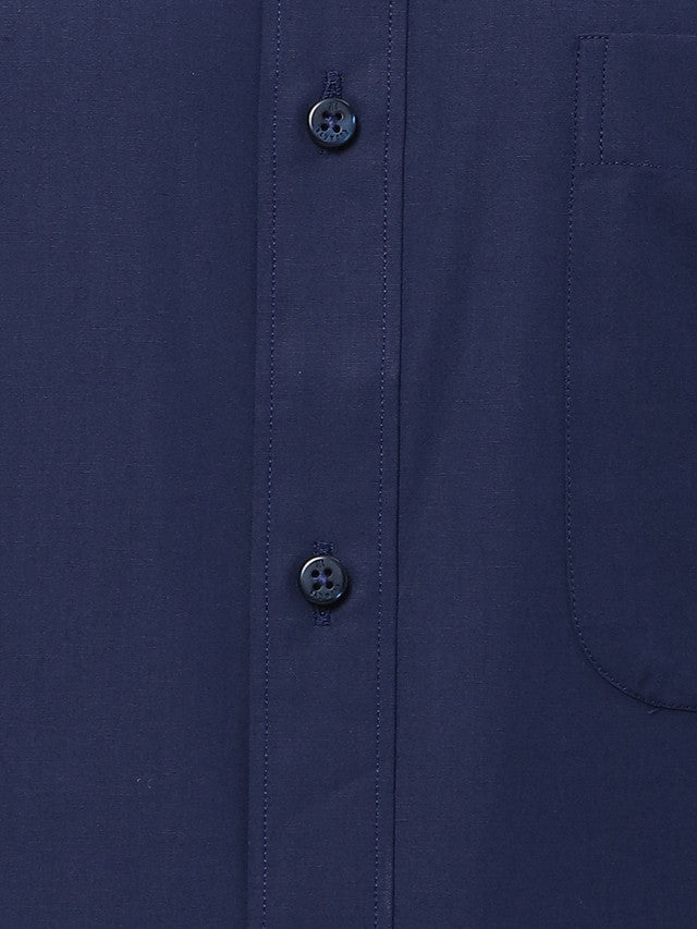 Raymond Blue Solid Regular Fit Cotton Formal Shirt