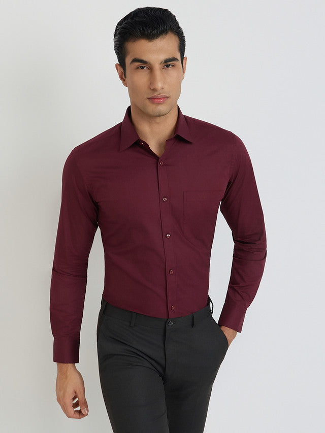 Raymond Maroon Formal Shirt