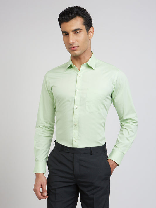 Raymond Green Solid Regular Fit Cotton Formal Shirt