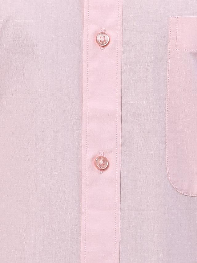 Raymond Men Pink Solid Regular Fit Cotton Formal Shirt