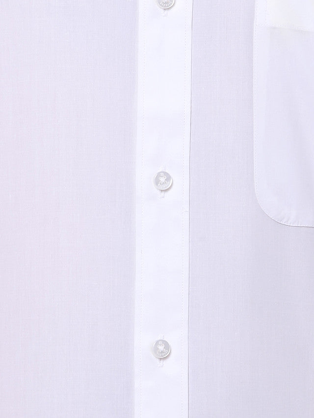 Raymond White Solid Regular Fit Cotton Formal Shirt