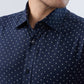 Raymond Men Blue Slim Fit Print Formal Shirt