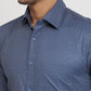 Raymond Men Blue Slim Fit Print Formal Shirt