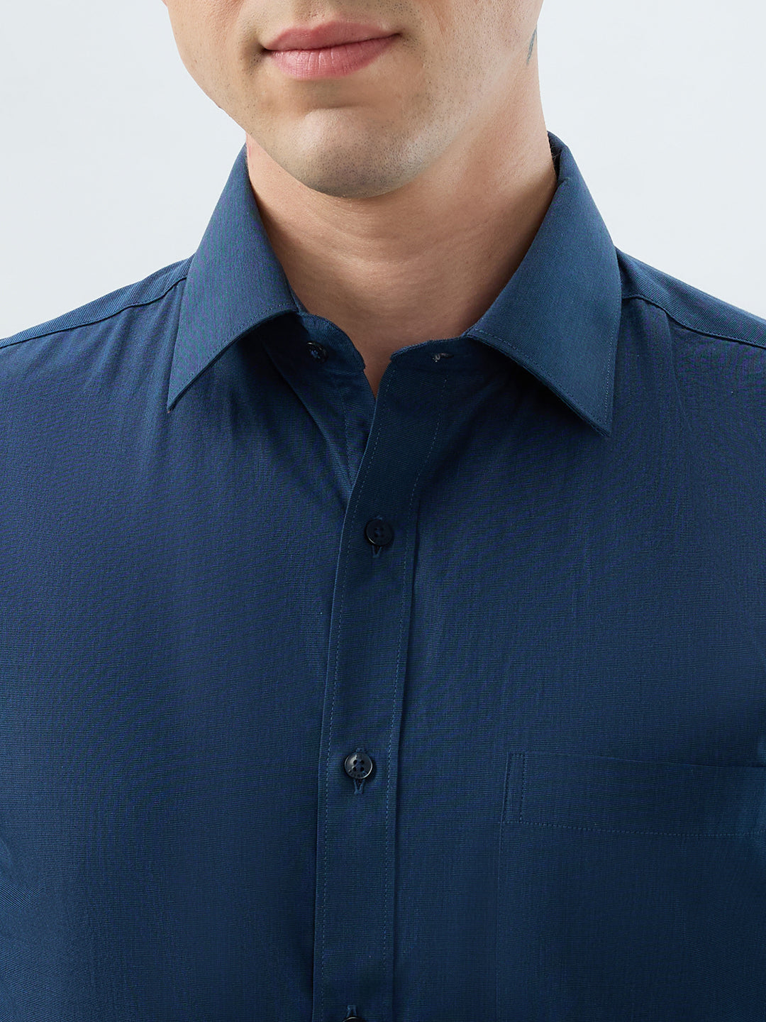 Raymond Men Blue Slim Fit Solid Formal Shirt