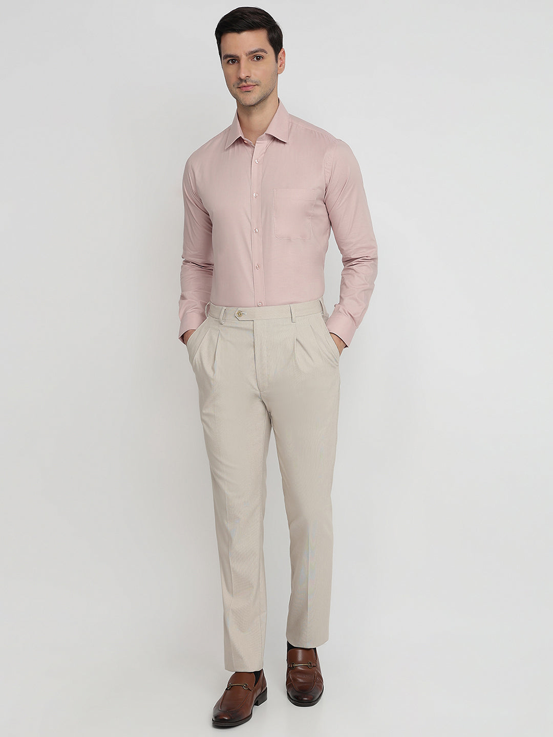 Raymond Men Red Slim Fit Solid Formal Shirt