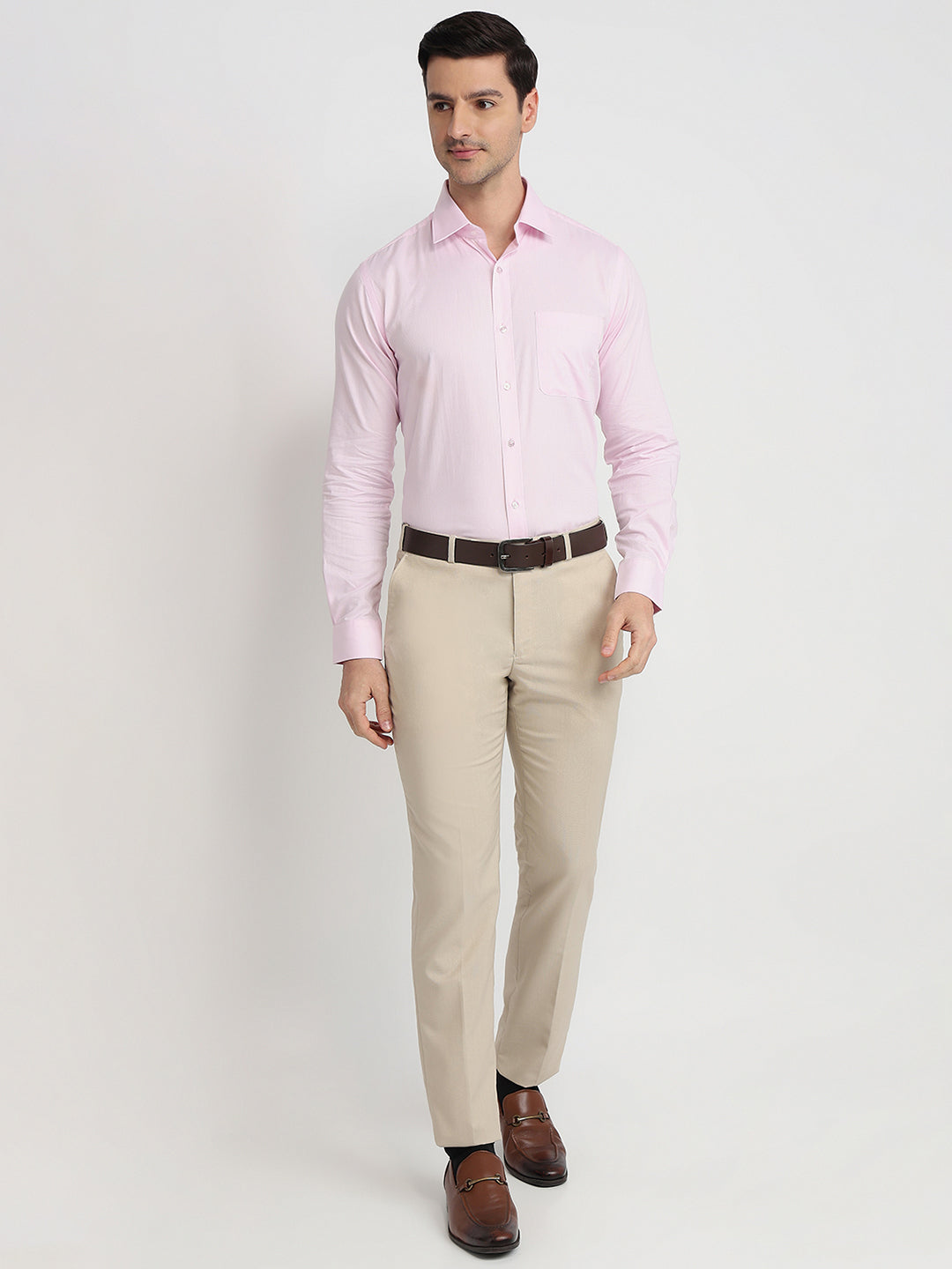 Raymond Men Red Slim Fit Structure Formal Shirt