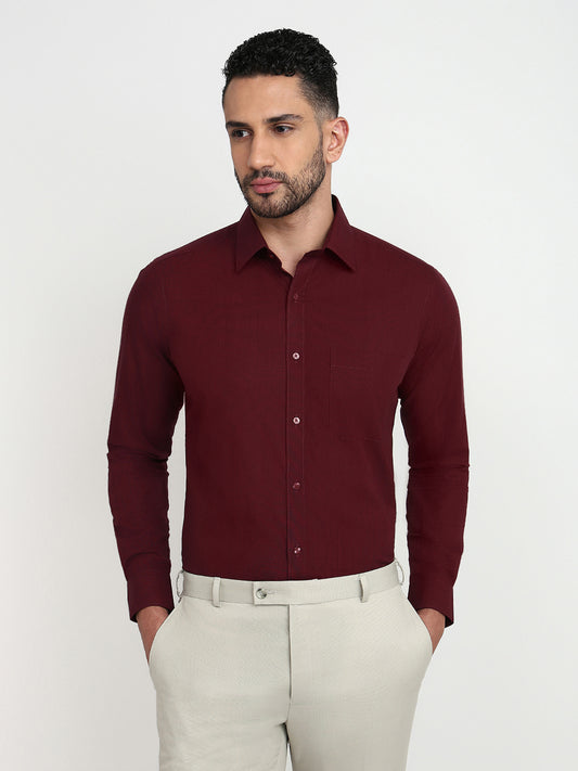 Raymond Maroon Formal Shirt
