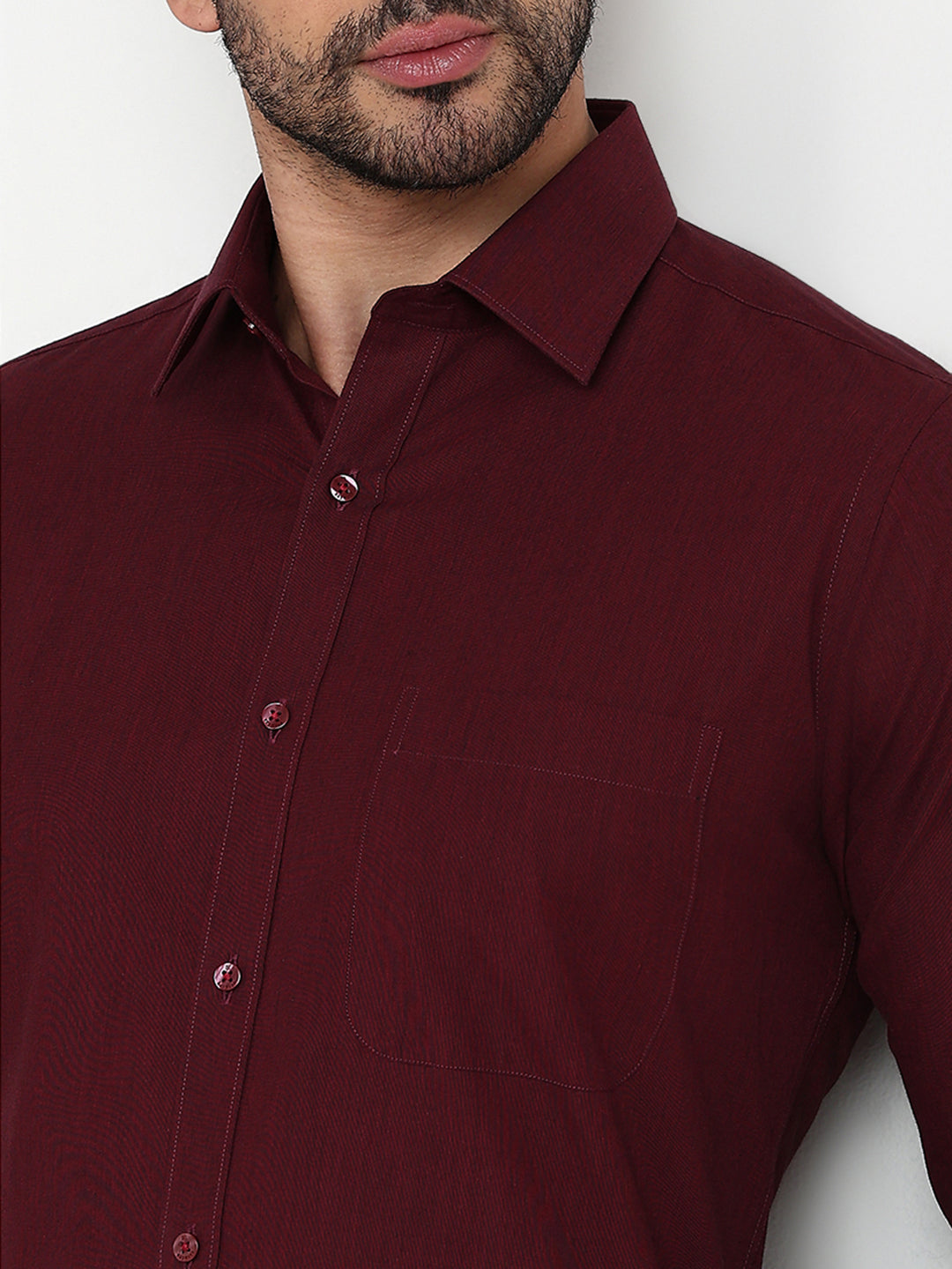 Raymond Maroon Formal Shirt