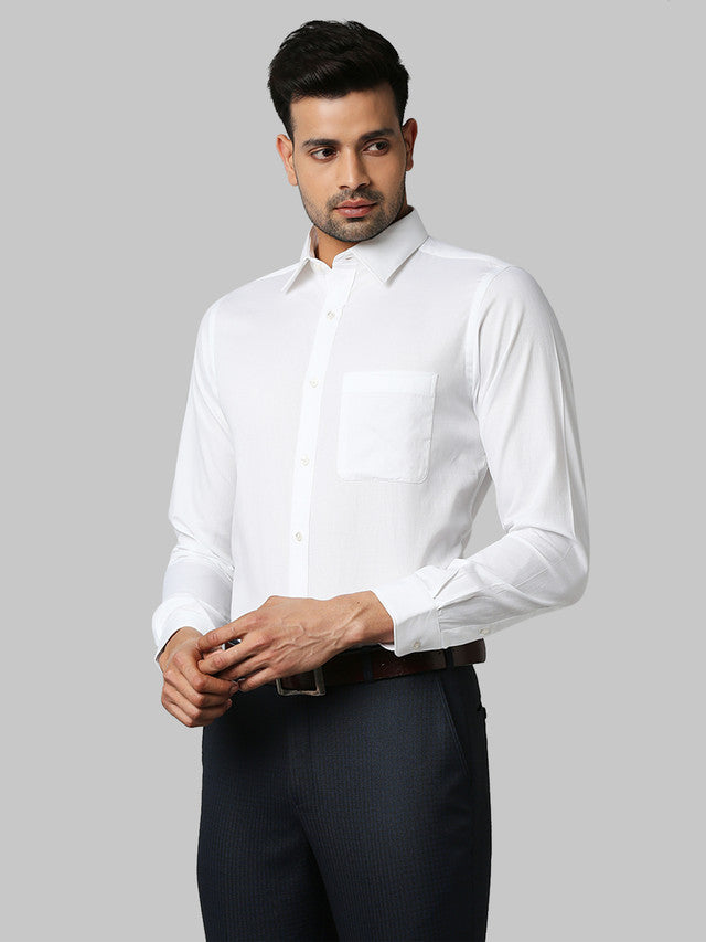 Raymond White Structure Slim Fit Cotton Formal Shirt – MyRaymond