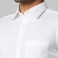 Raymond Men White Self Design Slim Fit Full Sleeve Semi Cut Away Collar Shirt