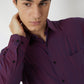 Raymond Purple Solid Slim Fit Cotton Formal Shirt