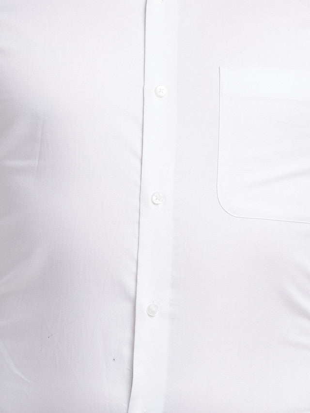 Raymond White Solid Contemporary Fit Cotton Formal Shirt