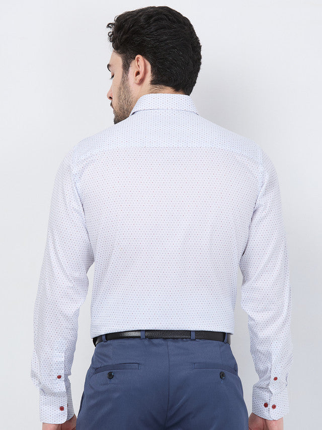 Raymond Men White Printed Regular Fit Cotton Formal Shirt – MyRaymond