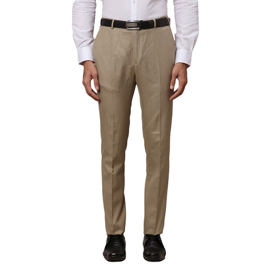 Raymond Brown Shark Skin Classic Fit Polyester Blend Trouser