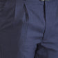 Raymond Blue Solid Classic Fit Terry Rayon Blend Trouser