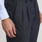 Raymond Men Blue Structure Classic Fit Polyester Blend Trouser