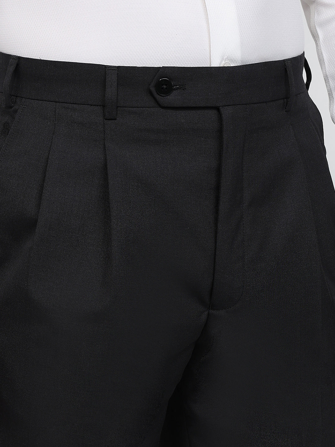 Raymond Men Grey Classic Fit Solid Trouser