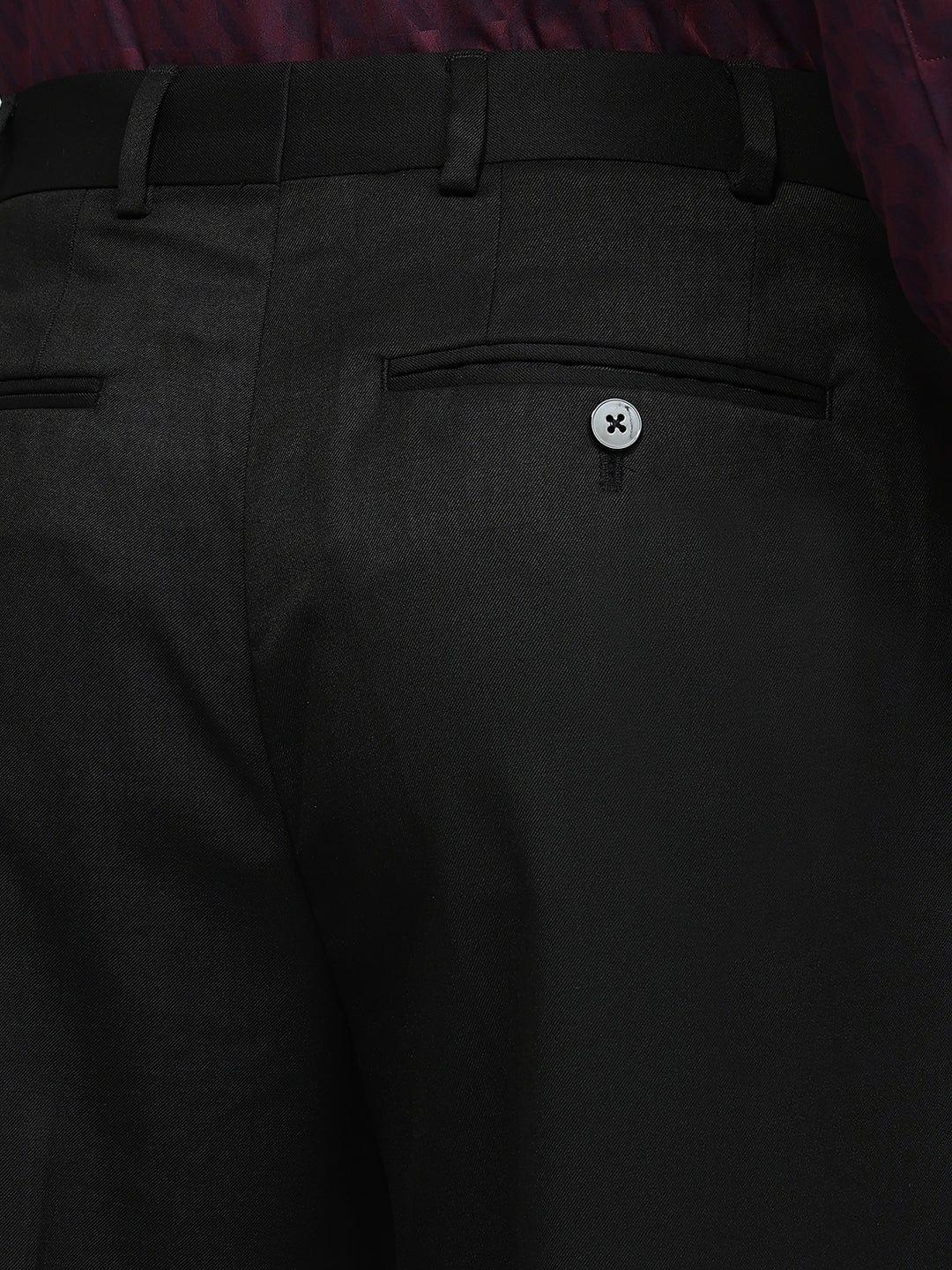 Raymond Men Black Classic Fit Solid Trouser