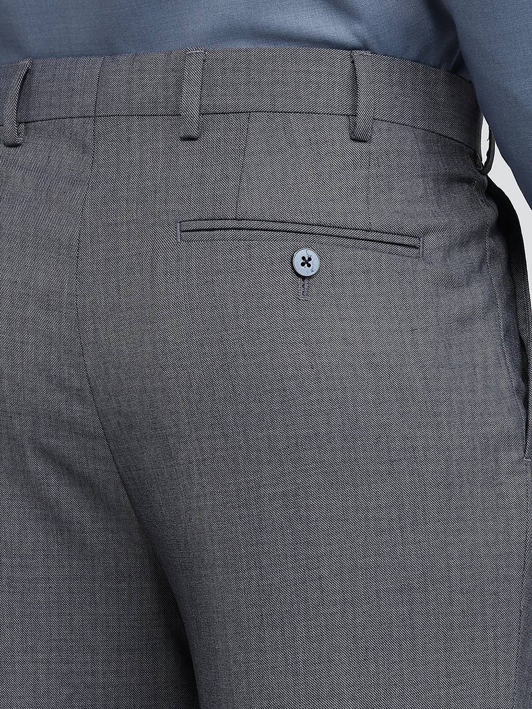 Raymond Men Blue Classic Fit Shark Skin Trouser