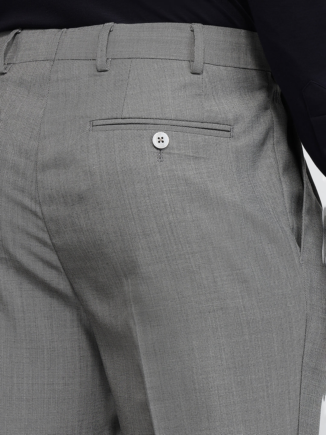 Raymond Men Grey Classic Fit Shark Skin Trouser