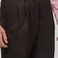 Raymond Men Brown Classic Fit Shark Skin Trouser