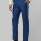 Raymond Blue Solid Slim Fit Polyester Blend Trouser