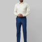 Raymond Blue Solid Slim Fit Polyester Blend Trouser