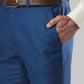 Raymond Blue Solid Slim Fit Polyester Blend Trouser