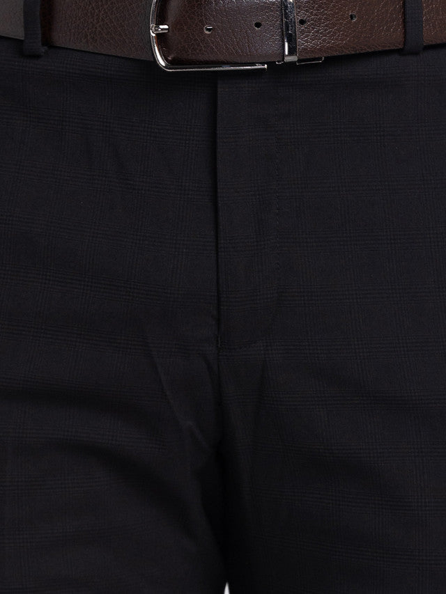 Raymond Black Checks Slim Fit Terylene Blend Trouser