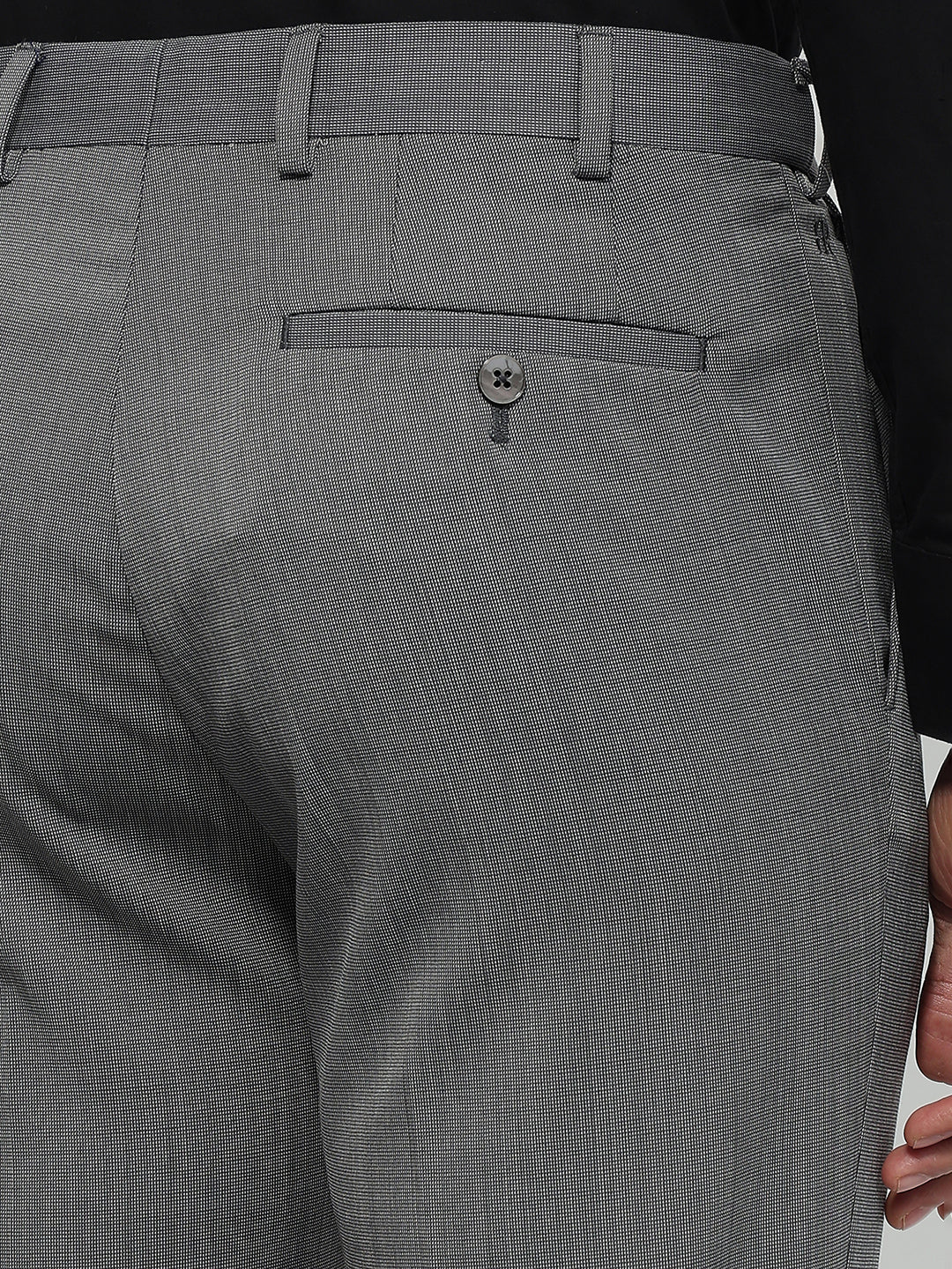 Raymond Men Grey Contemporary Fit Structure Trouser