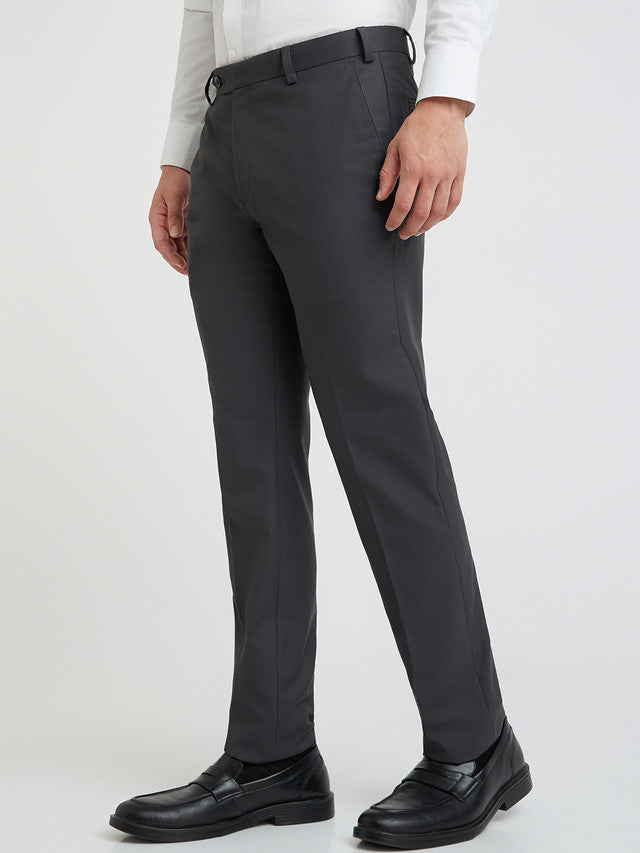 Men Slim Fit Dark Brown Trouser