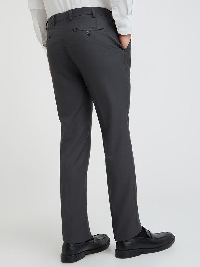 Men Slim Fit Dark Brown Trouser