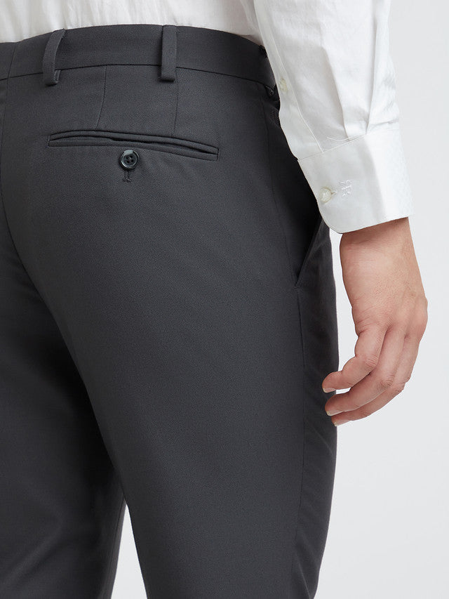 Men Slim Fit Dark Brown Trouser