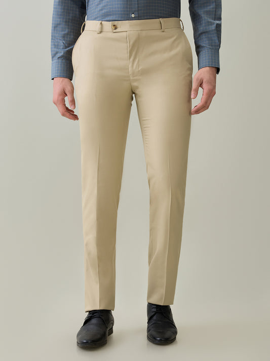 Raymond Men Brown Slim Fit Polyester Blend Trouser