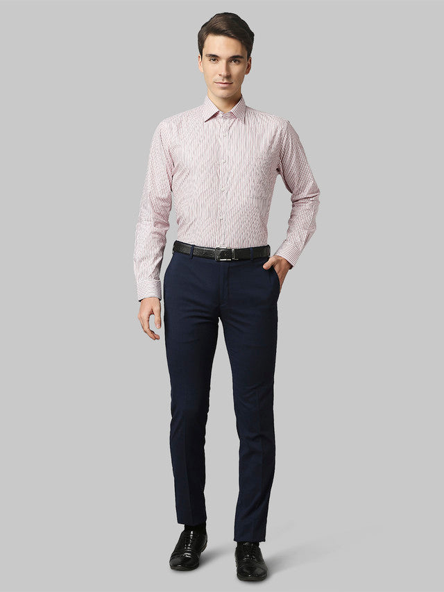 Raymond Men Blue Solid Slim Fit Trouser