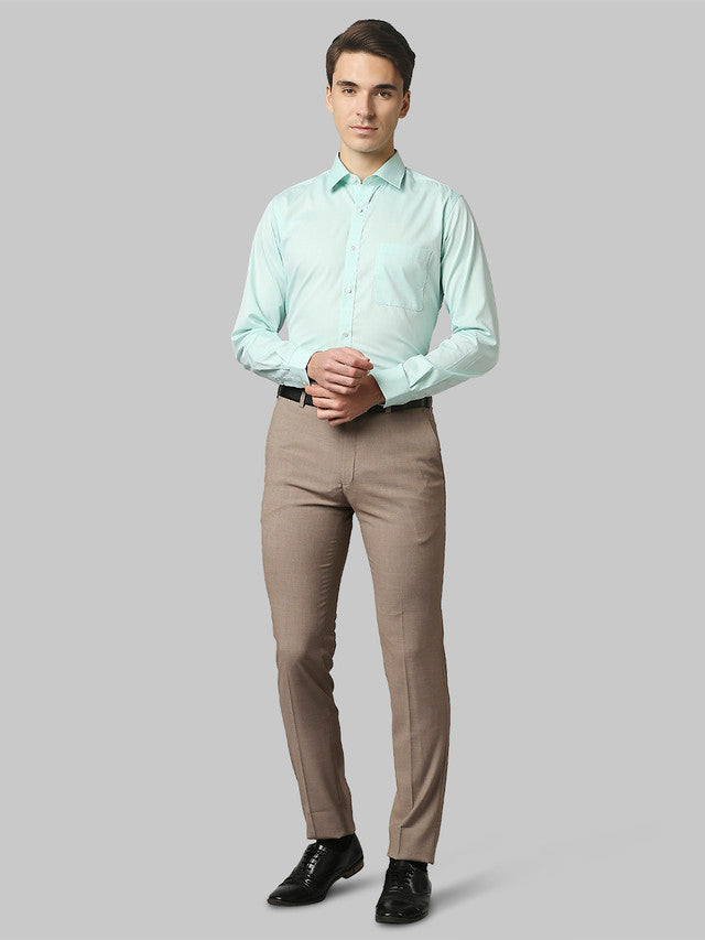 Raymond Men Beige Solid Slim Fit Trouser