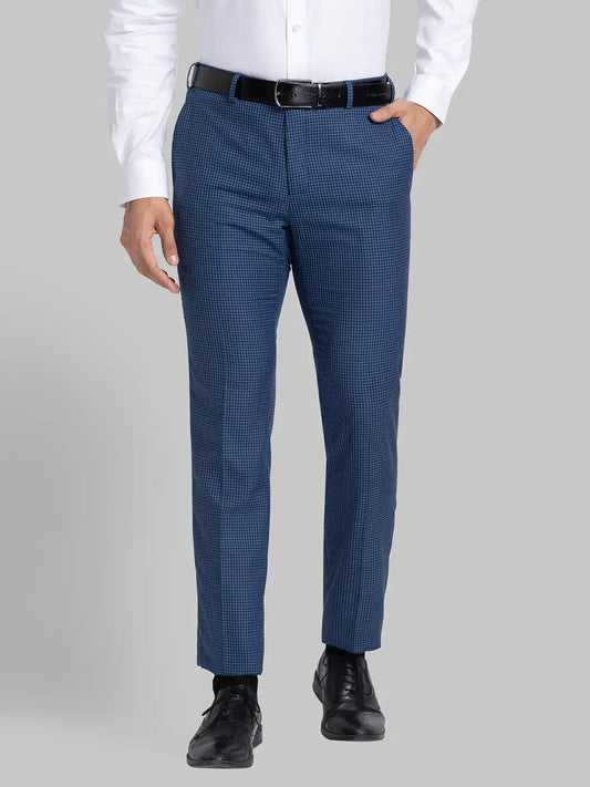 Men Slim Fit Dark Blue Trouser