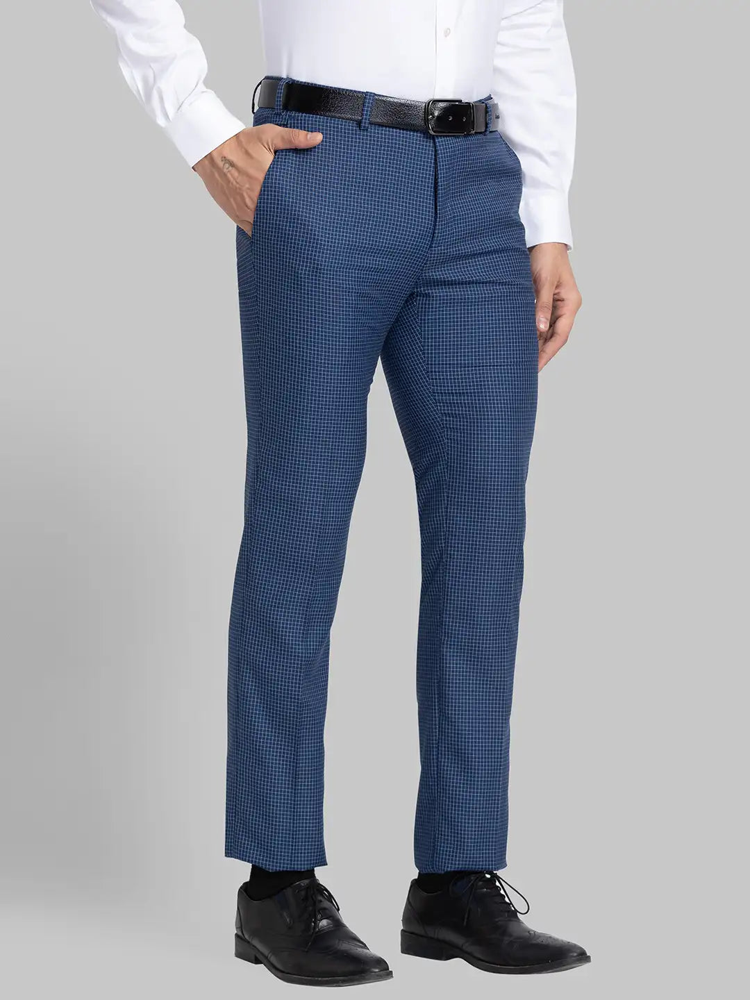 Men Slim Fit Dark Blue Trouser