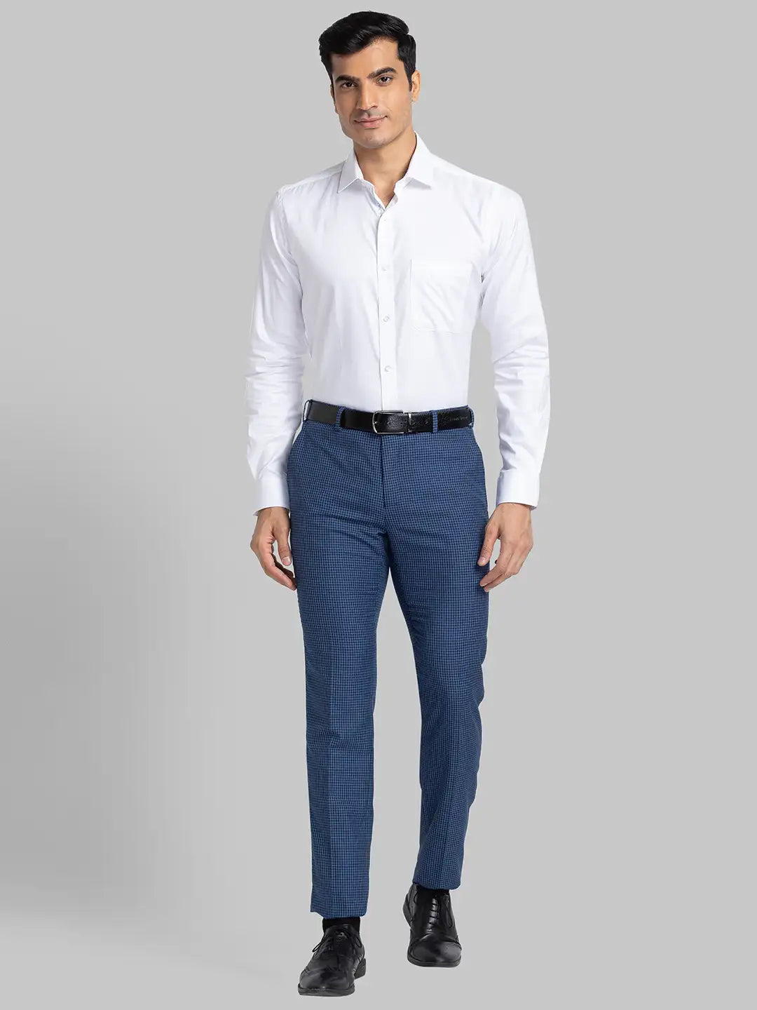 Men Slim Fit Dark Blue Trouser