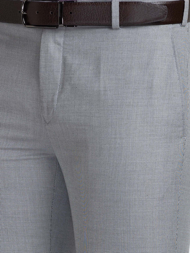 Raymond Grey Structure Slim Fit Polyester Blend Trouser