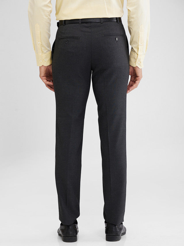 Raymond Grey Structure Slim Fit Polyester Blend Trouser