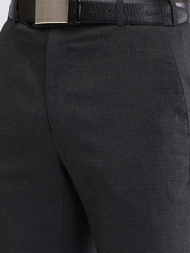 Raymond Grey Structure Slim Fit Polyester Blend Trouser