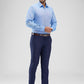 Raymond Blue Solid Slim Fit Polyester Blend Trouser