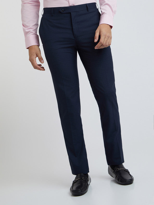 Men Slim Fit Blue Trouser