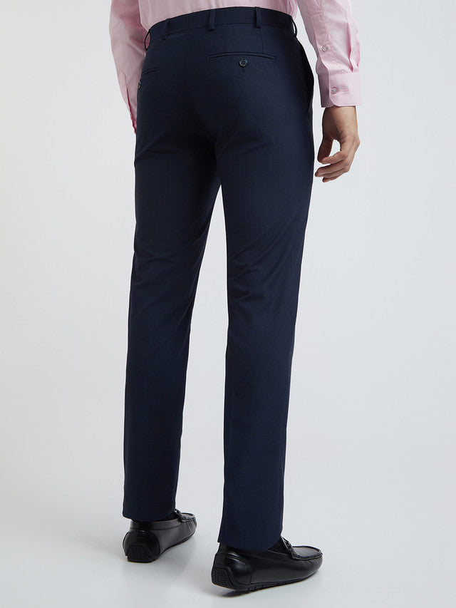 Men Slim Fit Blue Trouser