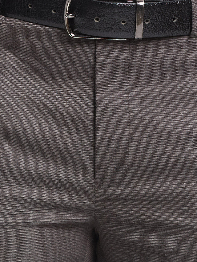 Raymond Brown Structure Slim Fit Polyester Blend Trouser