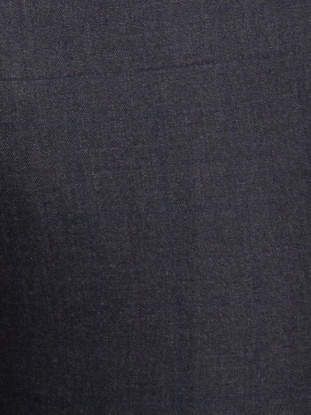 Raymond Grey Checks Slim Fit Polyester Blend Trouser