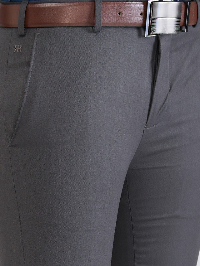 Raymond Black Solid Slim Fit Polyester Blend Trouser