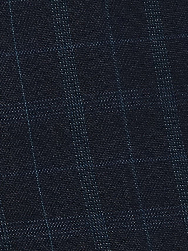 Raymond Blue Checks Slim Fit Polyester Blend Trouser